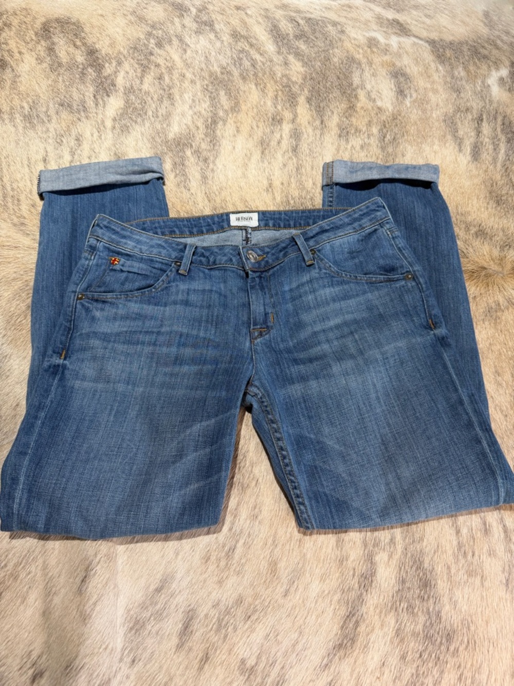 Hudson Jeans Made in USA Size 29 Straight Leg Cuffed Hem Flap Pocket Denim - Picture 15 of 15